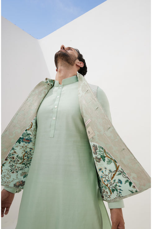 Banarsi Double Scallop 2.0 Nehru Jacket Set